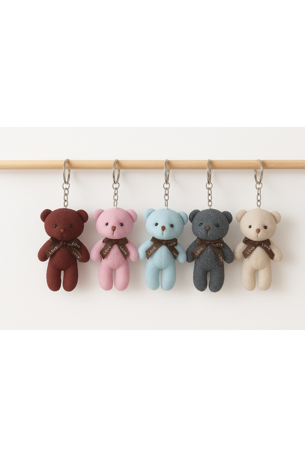 Taşarhome Mini Peluş Simli Ayıcık Çanta Süsü Aksesuarı Sevimli Bebek Ayıcık