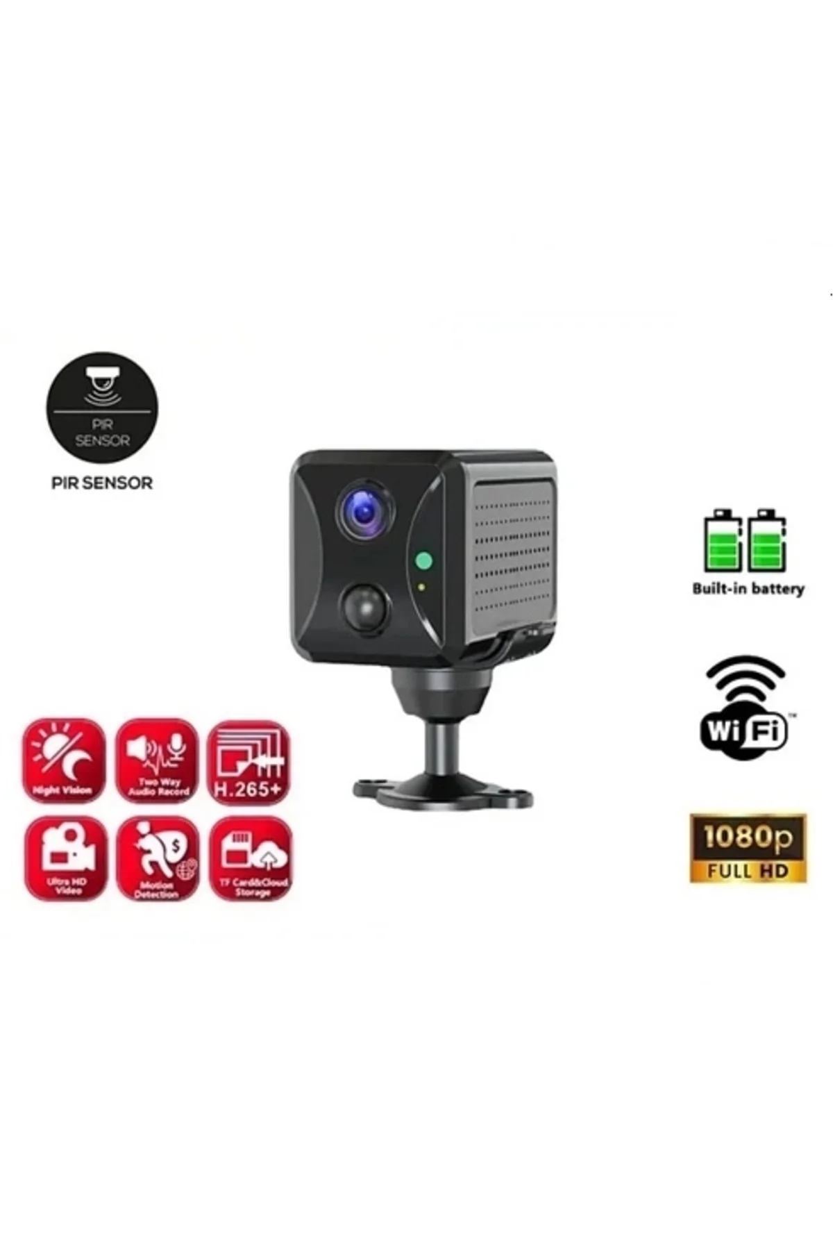 Mini Pır Sensörlü Algılamalı Sesli Konuşmalı 1080p Hd Wifi Kamera Mini Pır Sensörlü Algılamalı Sesli Konuşmalı 1080p Hd Wifi Kamera