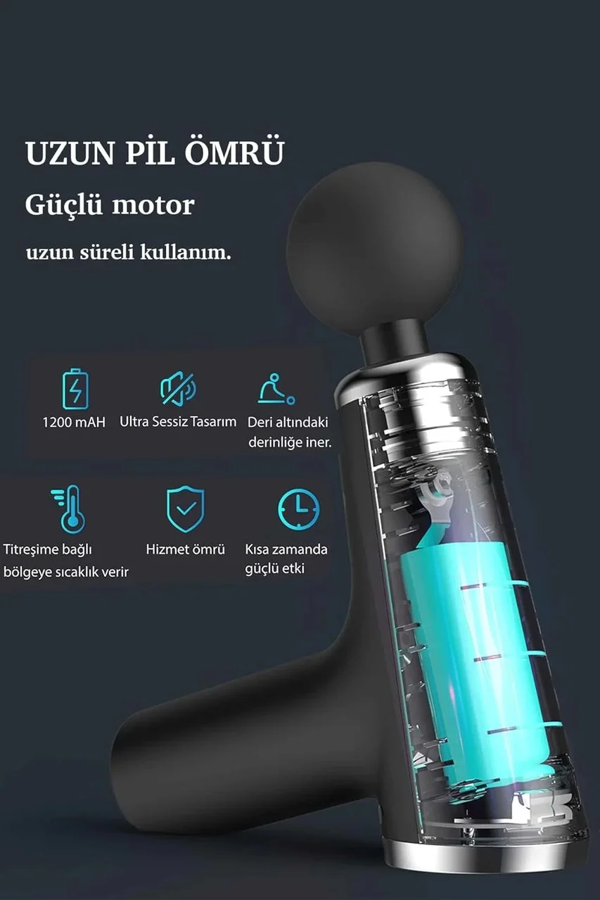 Mini Profesyonel Şarjlı Masaj Aleti 4 Başlıklı Kh-800 5224