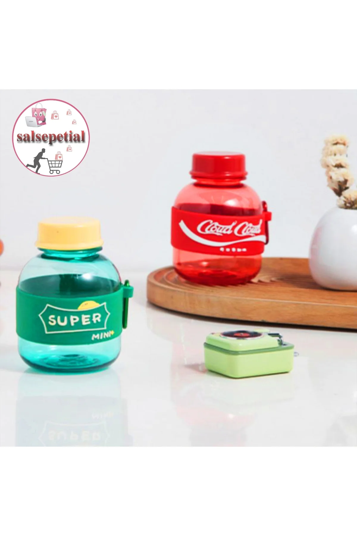 Mini Renkli Su Şişesi 350ml Figürlü Renkli Mini Suluk Matara 350m
