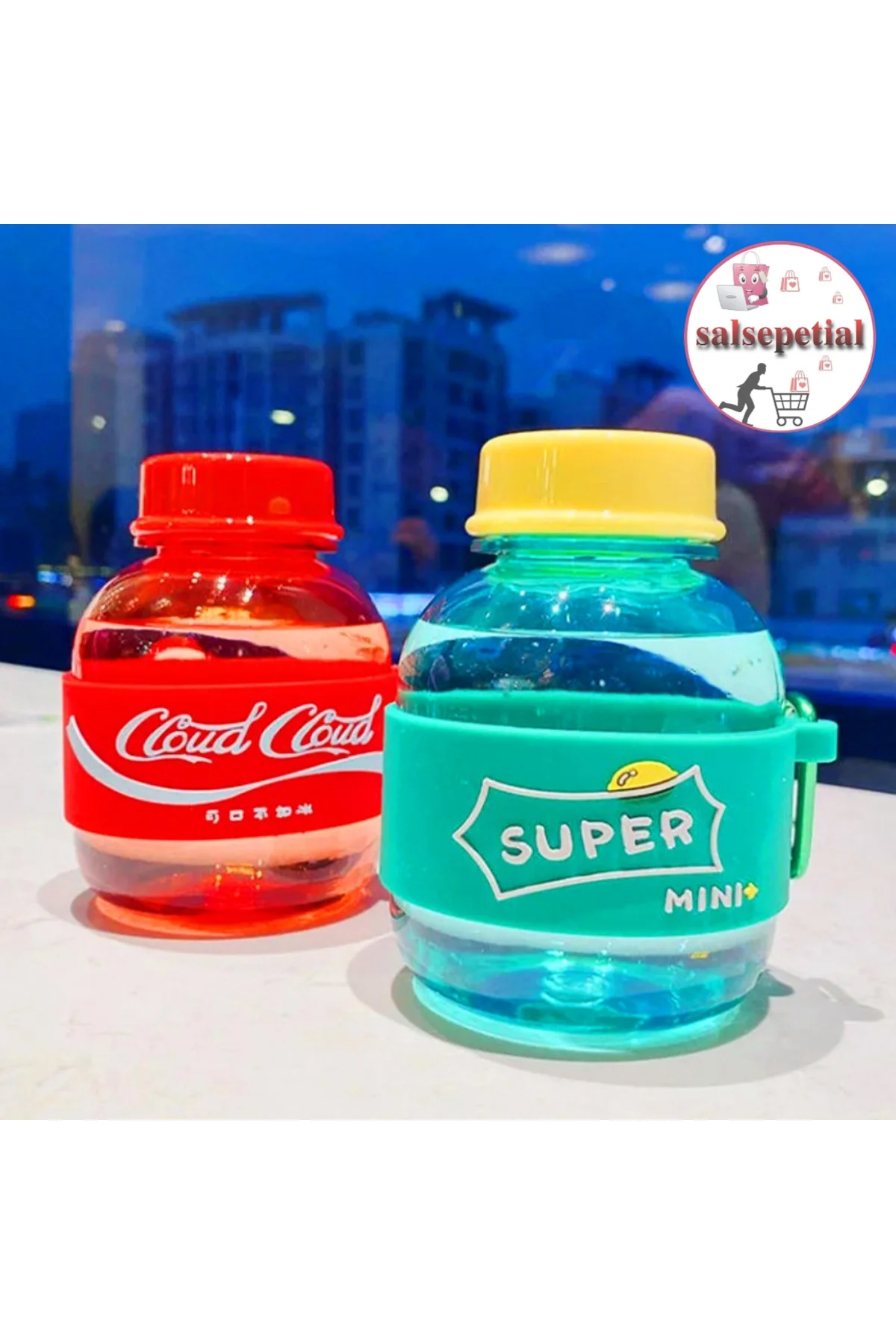 Mini Renkli Su Şişesi 350ml Figürlü Renkli Mini Suluk Matara 350m