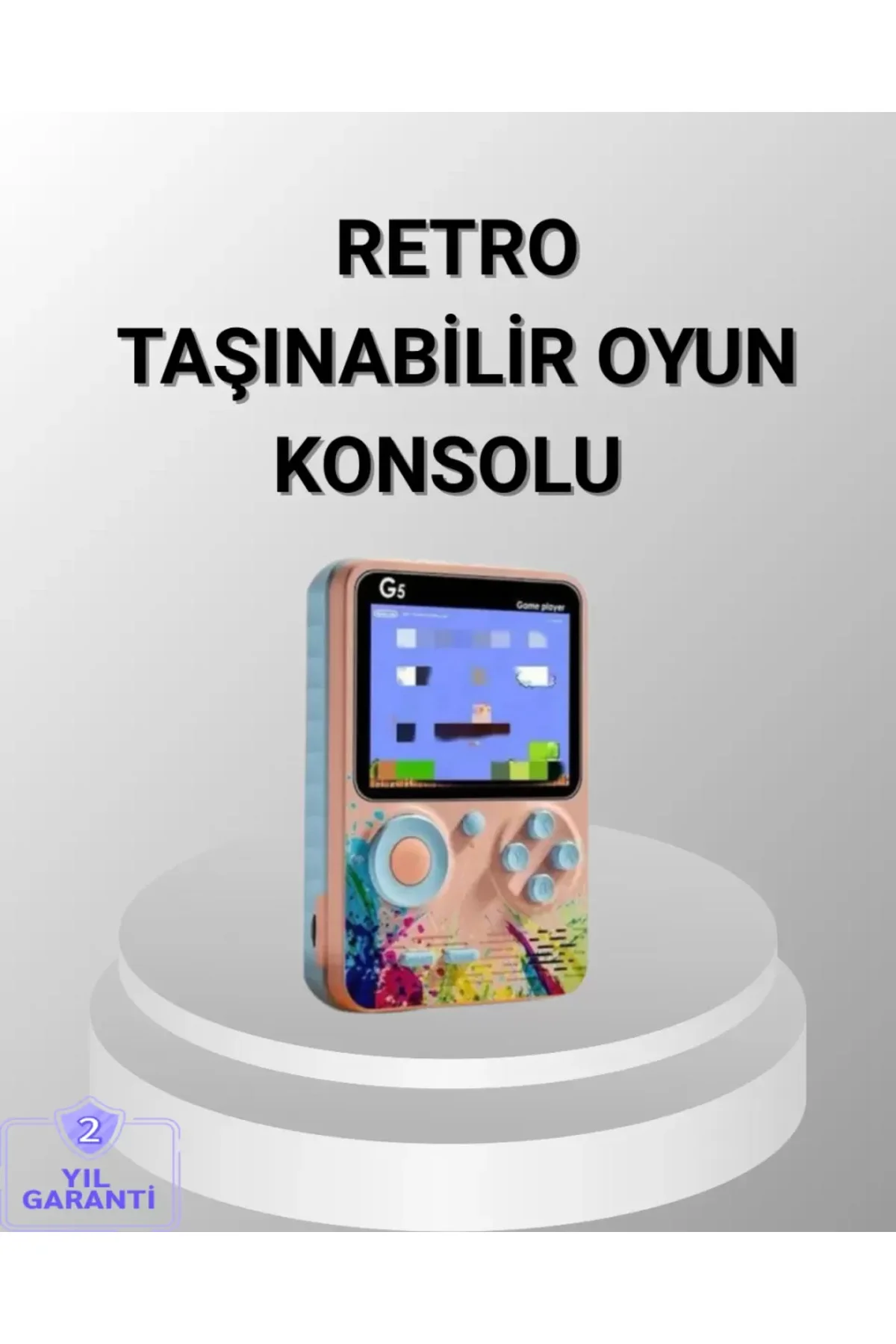 Mini Retro Oyun Konsolu 500 Oyunlu 3.0 İnç Ekran ve Şarjlı Batary