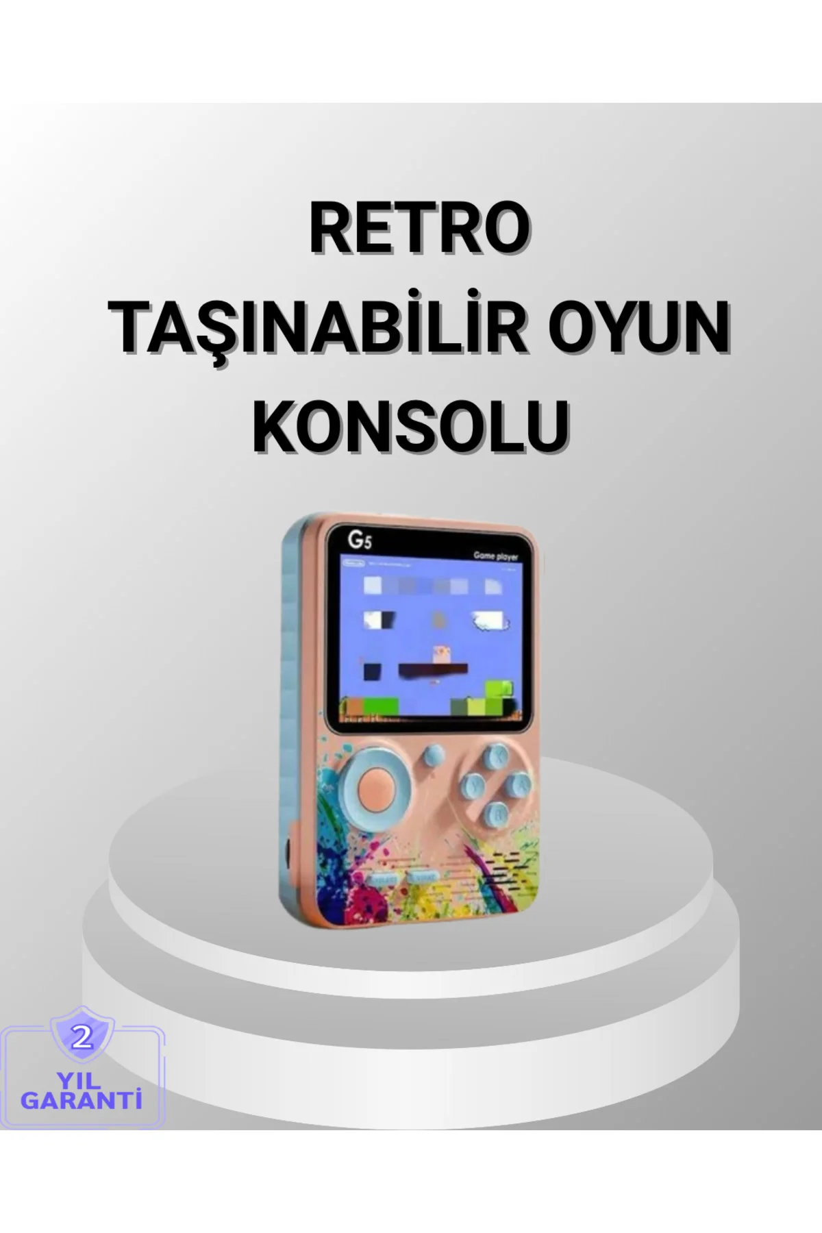 Mini Retro Oyun Konsolu 500 Oyunlu 3.0 İnç Ekran ve Şarjlı Batary