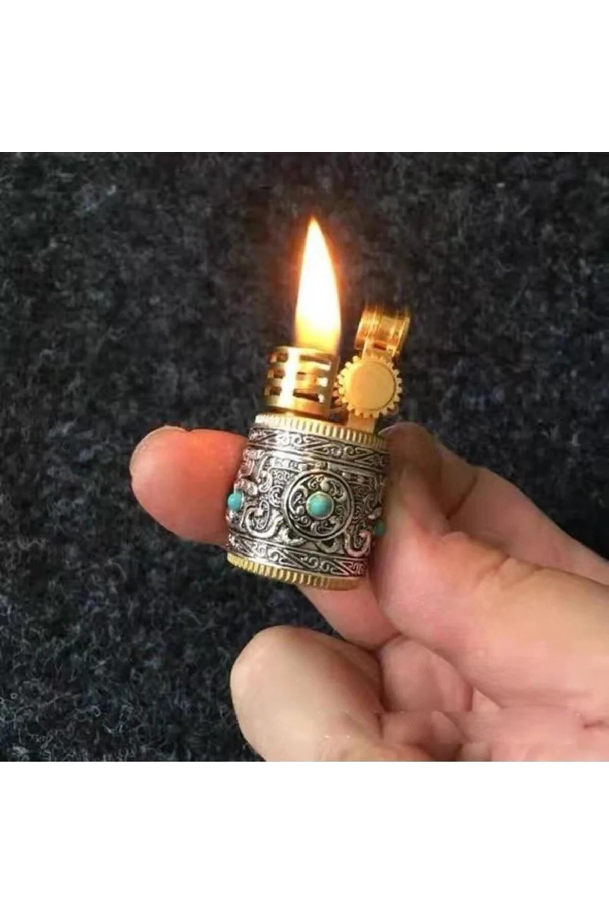 Mini Retro Sultan Benzinli İşlemeli Kadın Çakmak