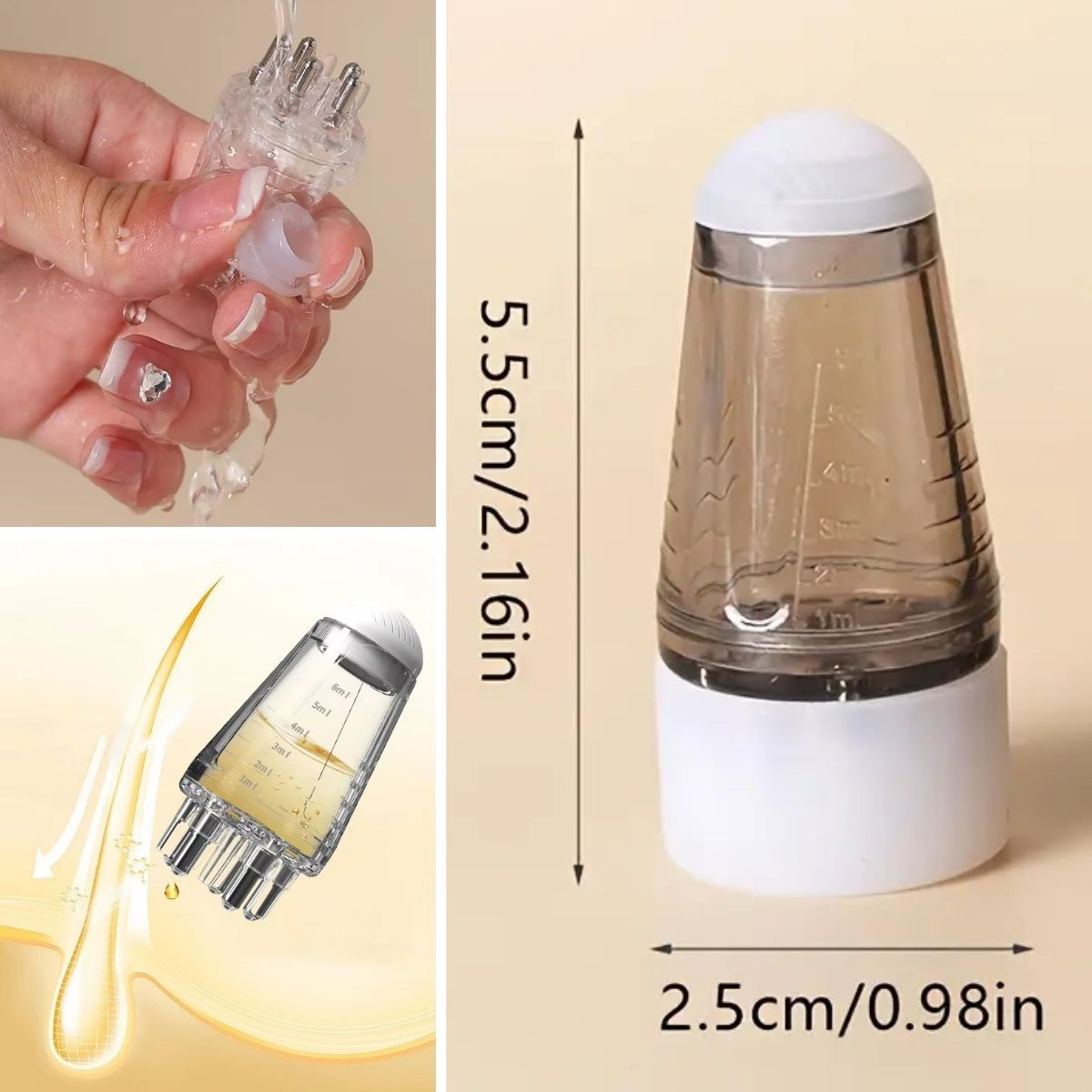 Mini Saç Derisi ve Cilt Bakım Serum Aplikatörü Saç Serum Şişesi ( Mini Saç Derisi ve Cilt Bakım Serum Aplikatörü Saç Serum Şişesi (