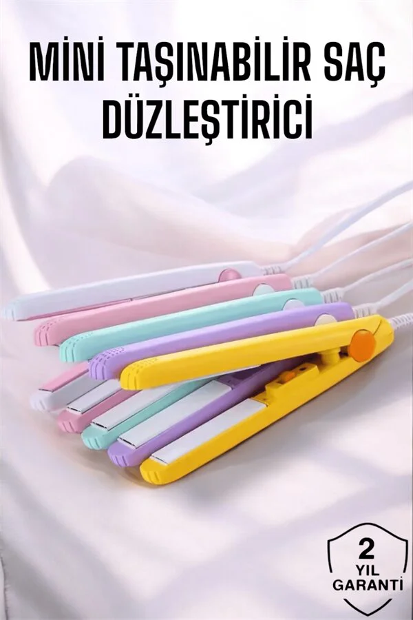 Mini Saç Düzleştirici - 180°C Seramik Kaplama, Seyahat Dostu 16cm