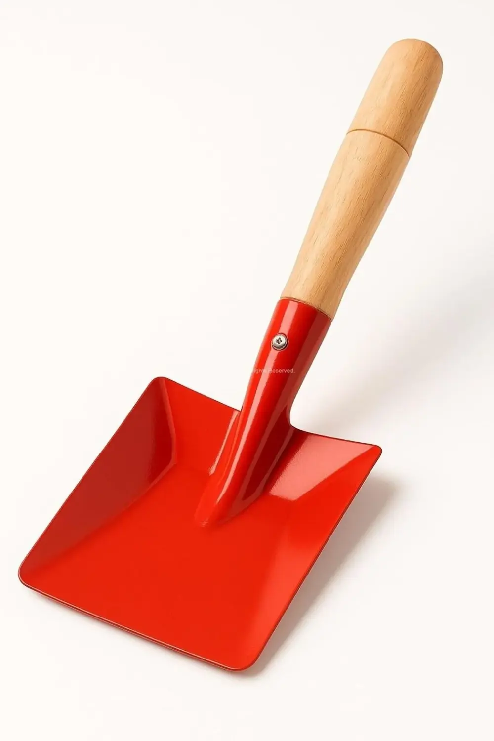 Mini Saplı Bahçe Küreği, Renkli Metal Başlık, Ahşap Sap, Hobi Bah