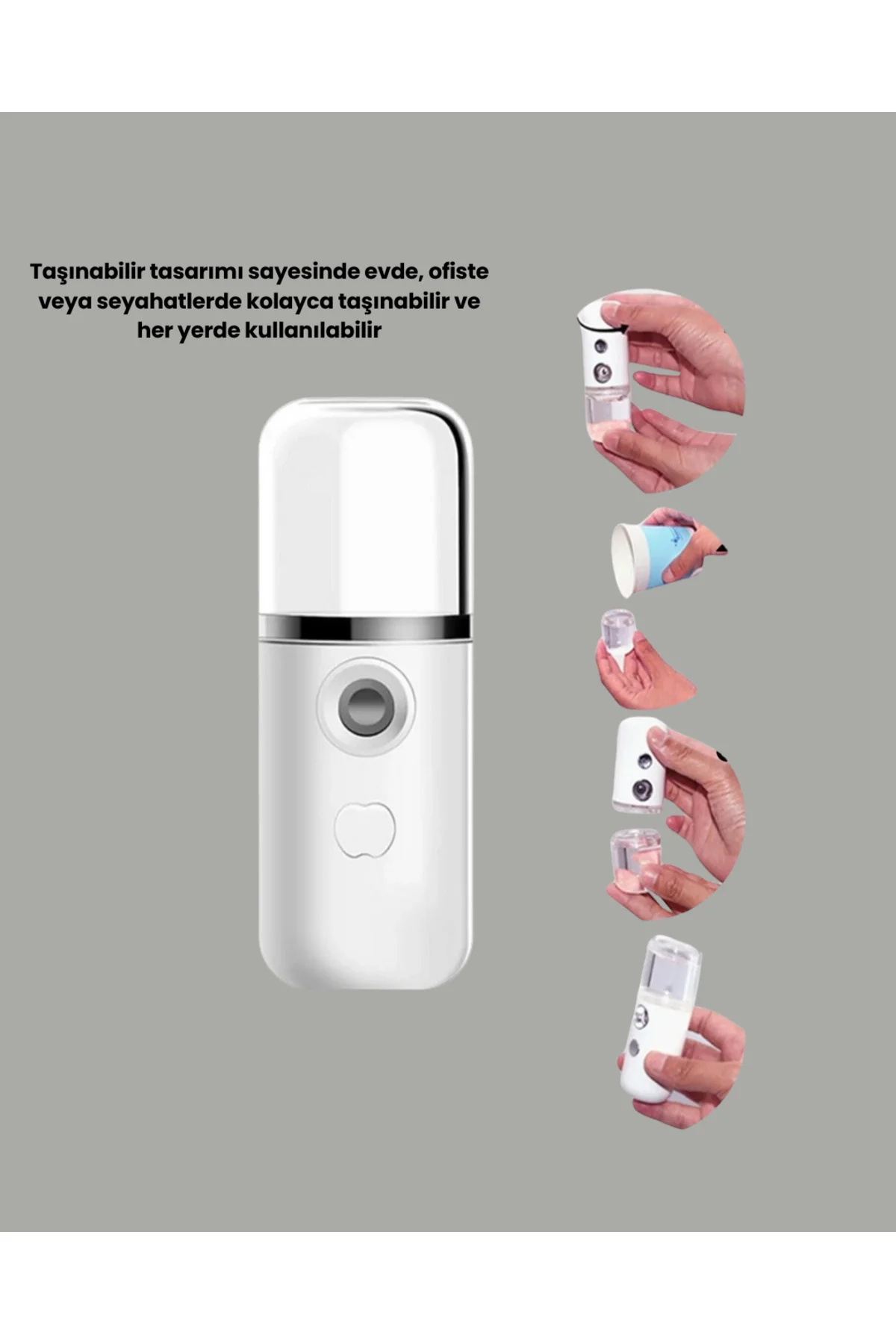 Mini Şarjlı Buhar Nemlendirici – Taşınabilir, Enerji Tasarruflu, Kablosuz Kullanım
