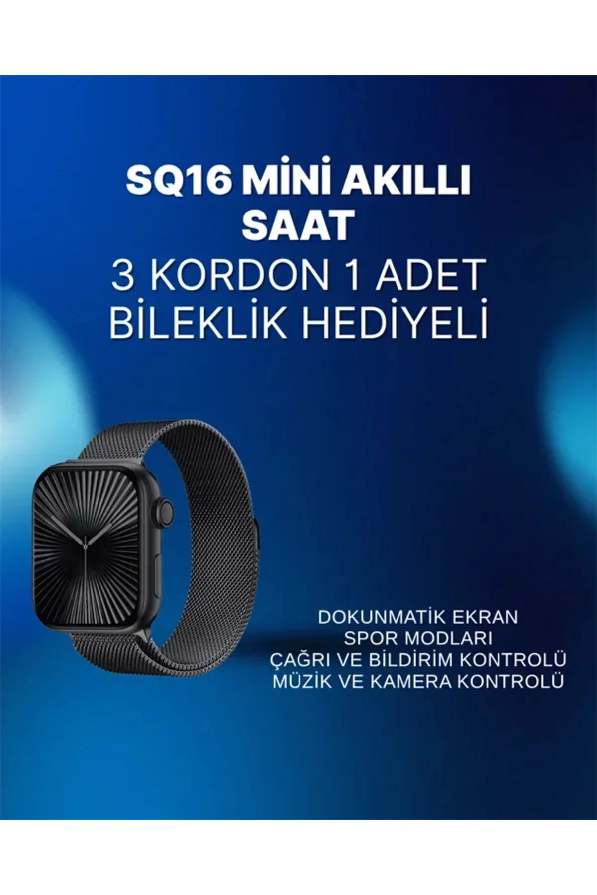 Mini Series 10 Akıllı Saat | 3 Kordon + Bileklik Hediyeli, Tüm Telefonlarla Uyumlu