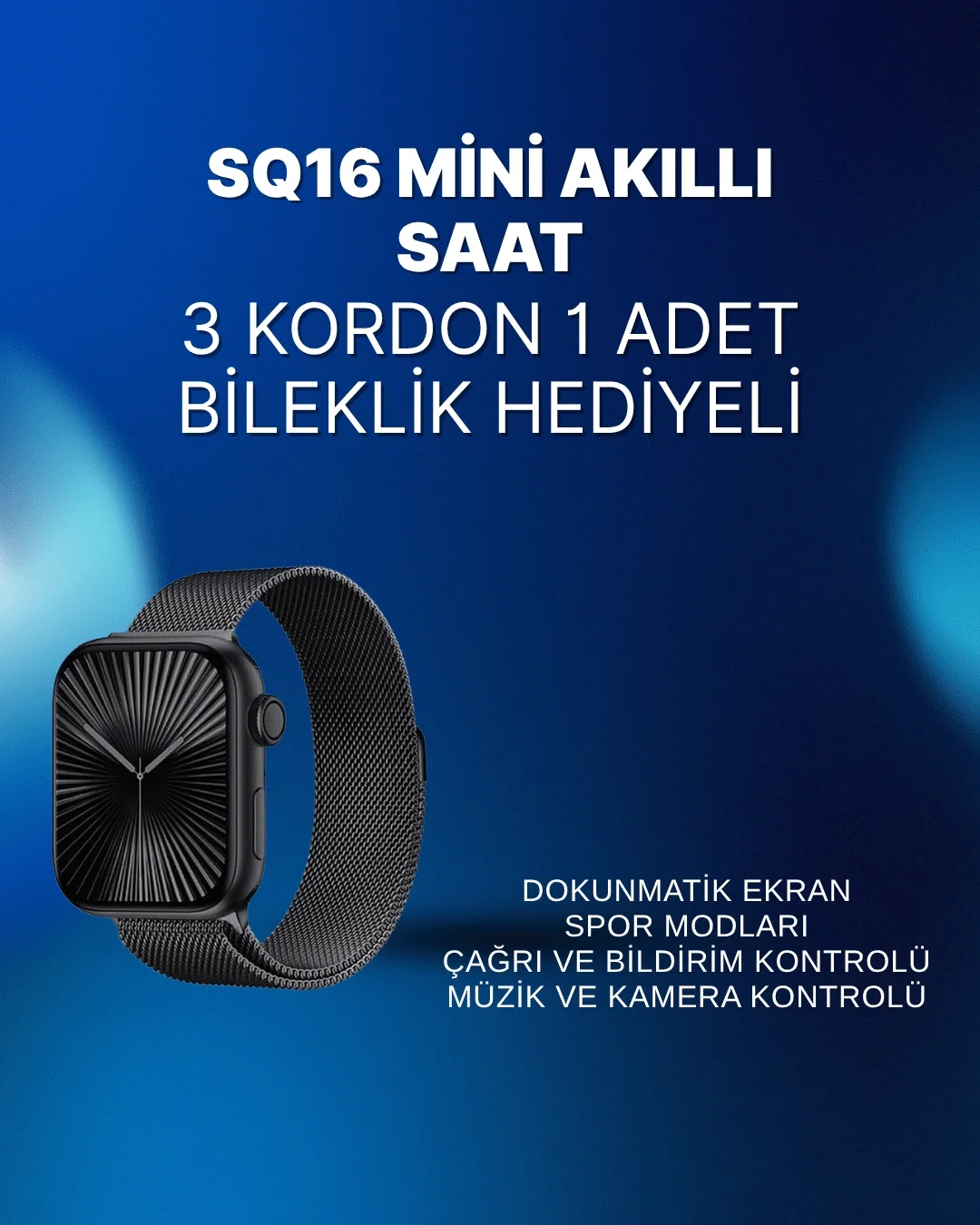 Mini Series 10 Akıllı Saat | 3 Kordon + Bileklik Hediyeli, Tüm Te