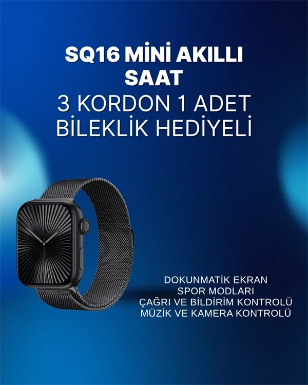 Mini Series 10 Akıllı Saat | 3 Kordon + Bileklik Hediyeli, Tüm Te