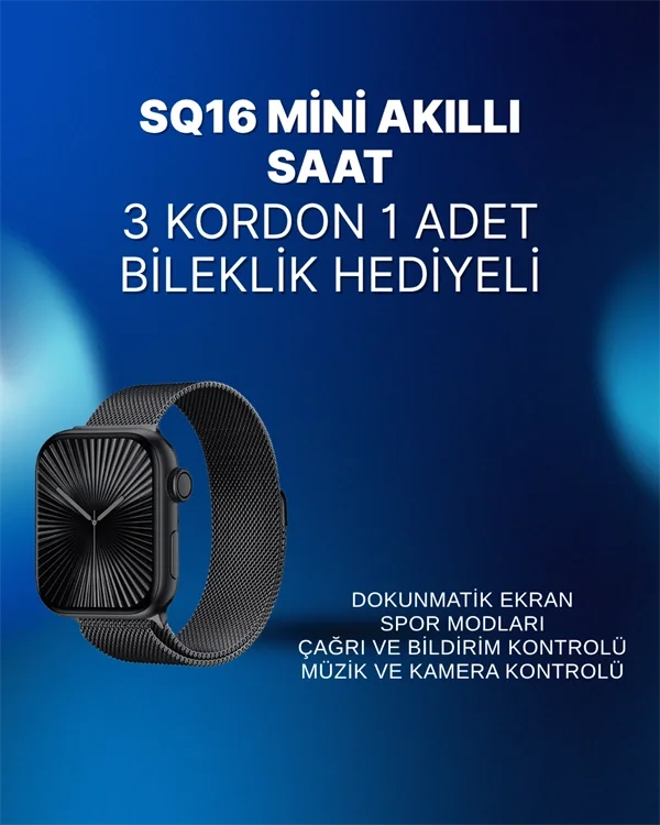 Mini Series 10 Akıllı Saat | 3 Kordon + Bileklik Hediyeli, Tüm Telefonlarla Uyumlu Mini Series 10 Akıllı Saat | 3 Kordon + Bileklik Hediyeli, Tüm Telefonlarla Uyumlu