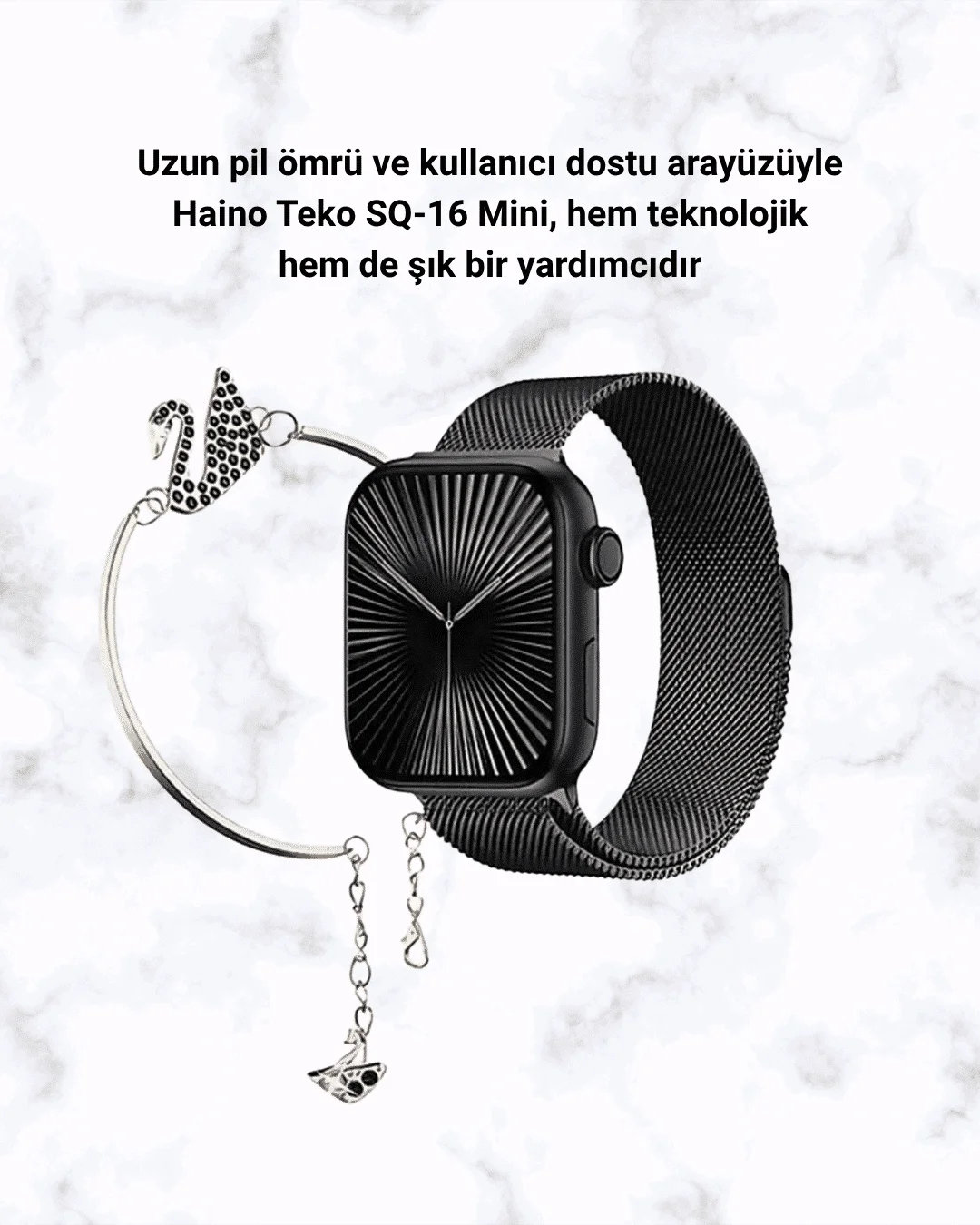 Mini Series 10 Akıllı Saat | 3 Kordon + Bileklik Hediyeli, Tüm Telefonlarla Uyumlu