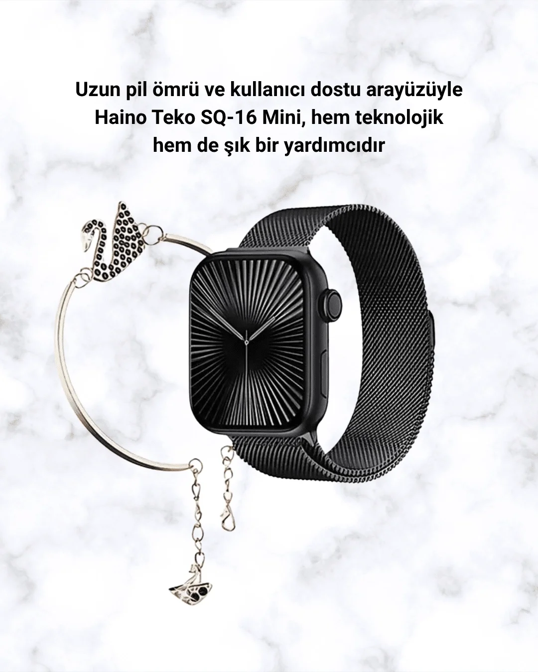 Mini Series 10 Akıllı Saat | 3 Kordon + Bileklik Hediyeli, Tüm Te