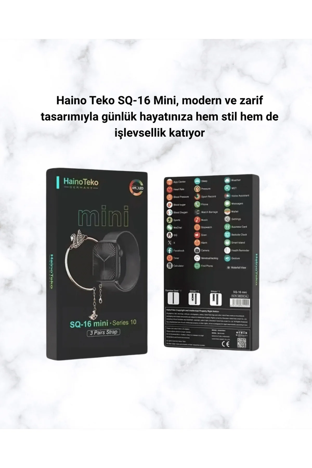 Mini Series 10 Akıllı Saat | 3 Kordon + Bileklik Hediyeli, Tüm Telefonlarla Uyumlu - Görsel 5