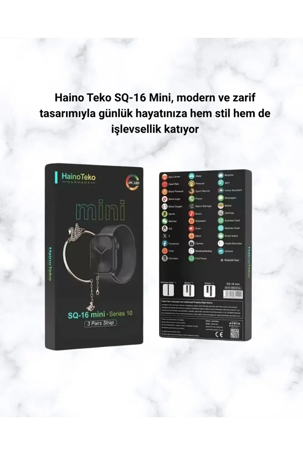 Mini Series 10 Akıllı Saat | 3 Kordon + Bileklik Hediyeli, Tüm Te