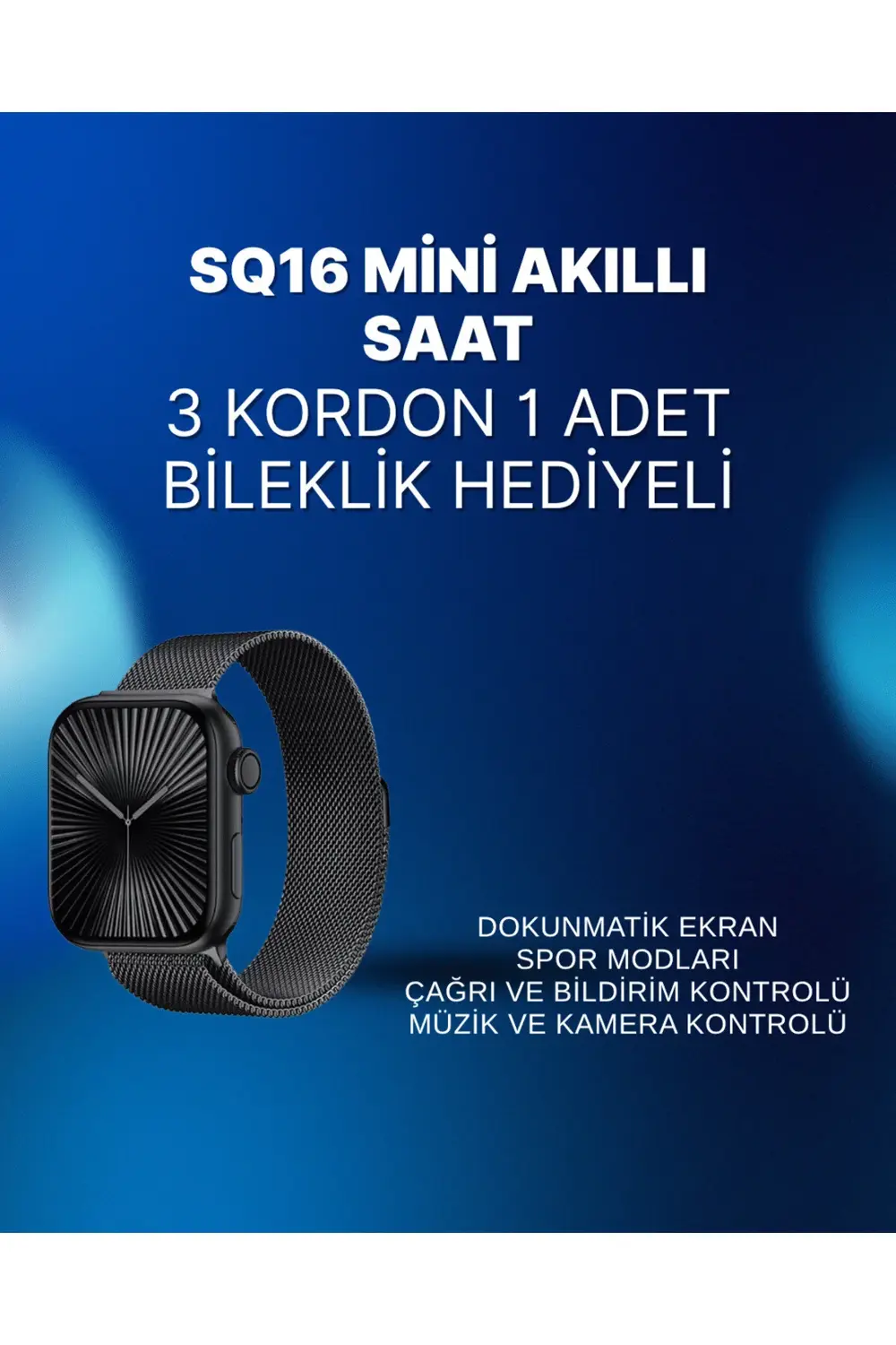 Mini Series 10 Akıllı Saat | 3 Kordon + Bileklik Hediyeli, Tüm Te