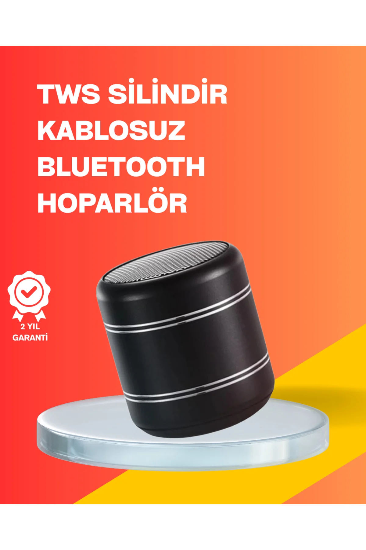 Mini Silindir Kablosuz Hoparlör Güçlü Ses 4W Bas + Tws Senkron Özellik