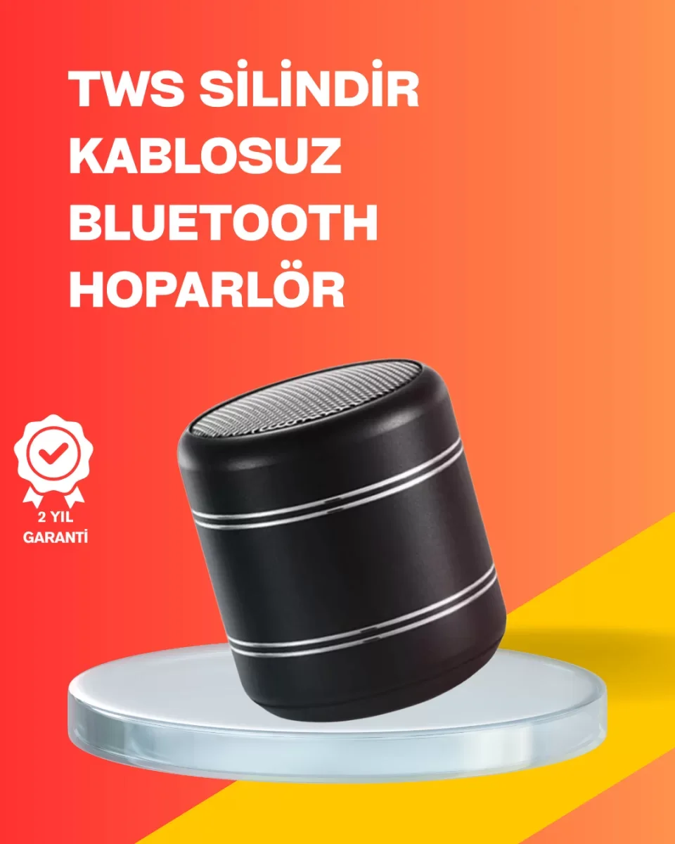 Mini Silindir Kablosuz Hoparlör Güçlü Ses 4W Bas + TWS Senkron Özellik - Lisinya