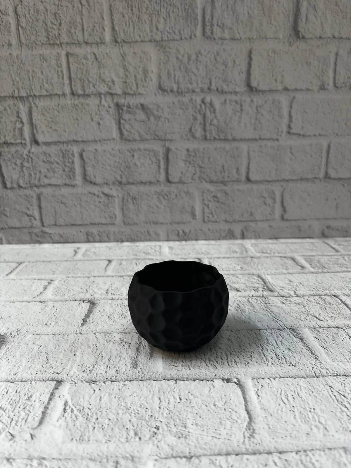 Mini Siyah Dekoratif Saksı 5 cm Modern Masaüstü Bitki Saksısı