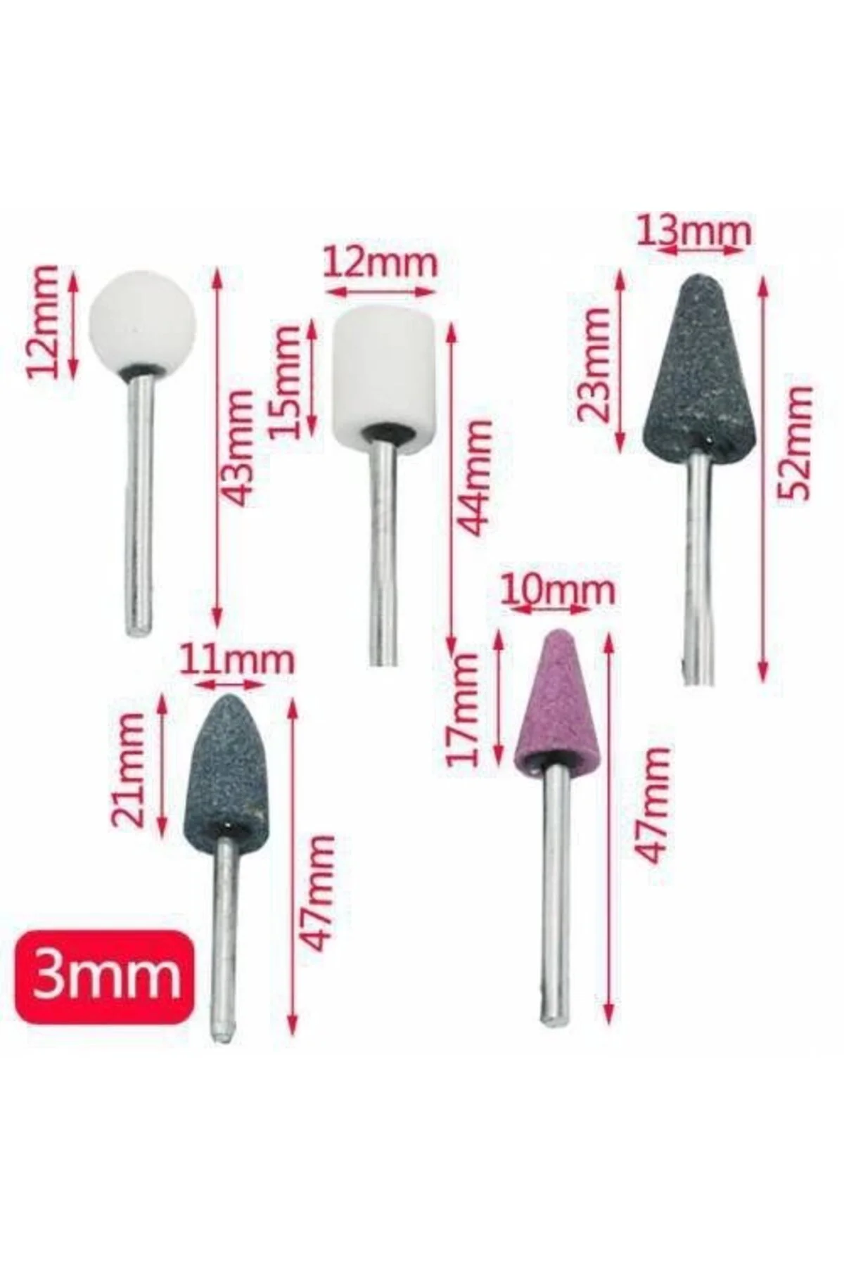Mini Taş Zımpara Matkap Ucu Seti 10 Parça