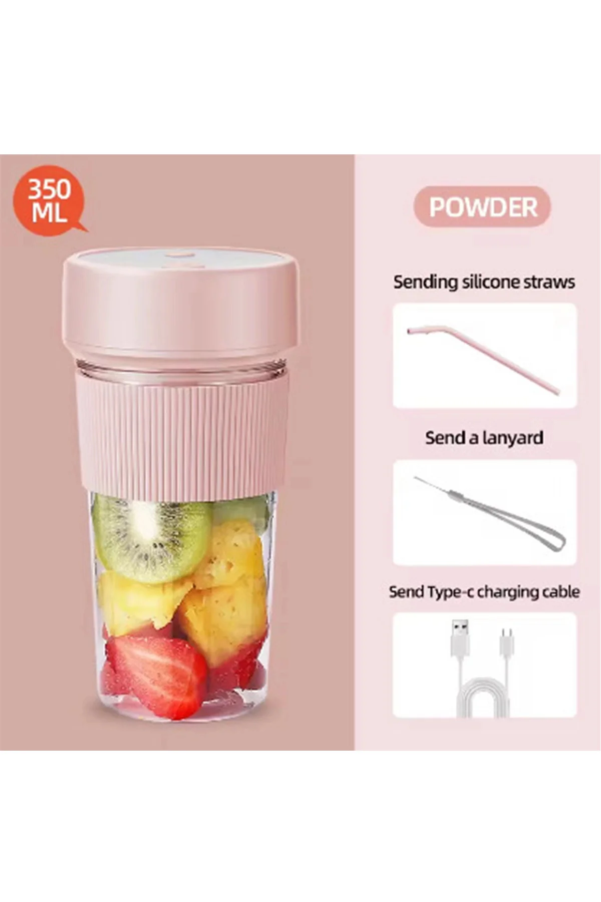 Mini Taşınabilir Mikser 350 Ml Smoothie Makinesi Meyve Sıkacağı Ş