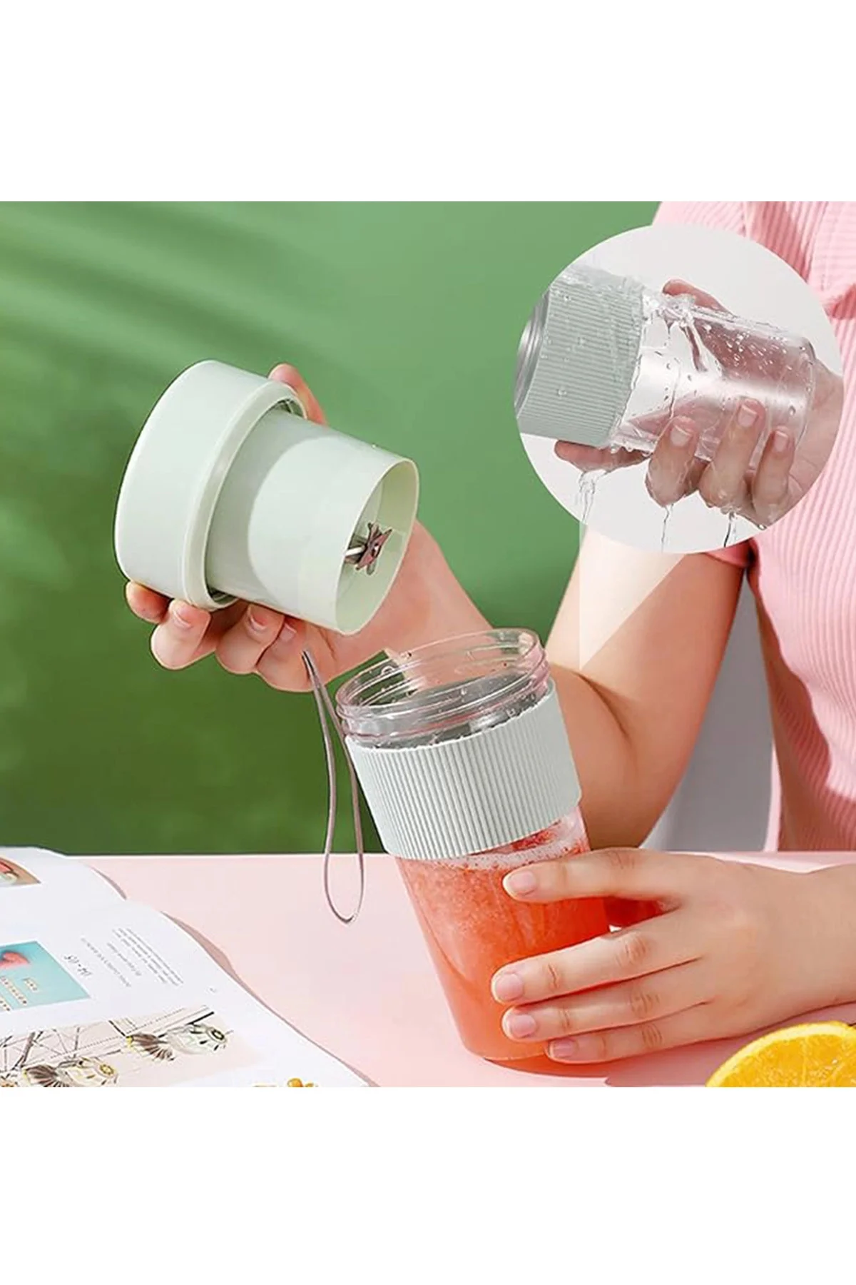Mini Taşınabilir Mikser 350 Ml Smoothie Makinesi Meyve Sıkacağı Ş
