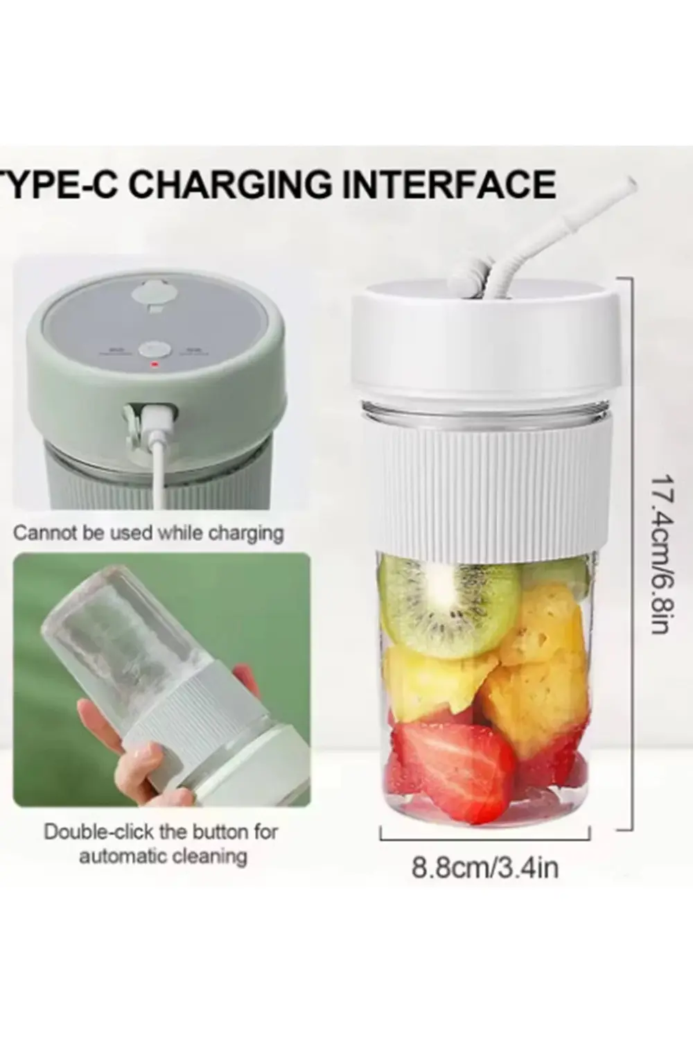 Mini Taşınabilir Mikser 350 Ml Smoothie Makinesi Meyve Sıkacağı Ş