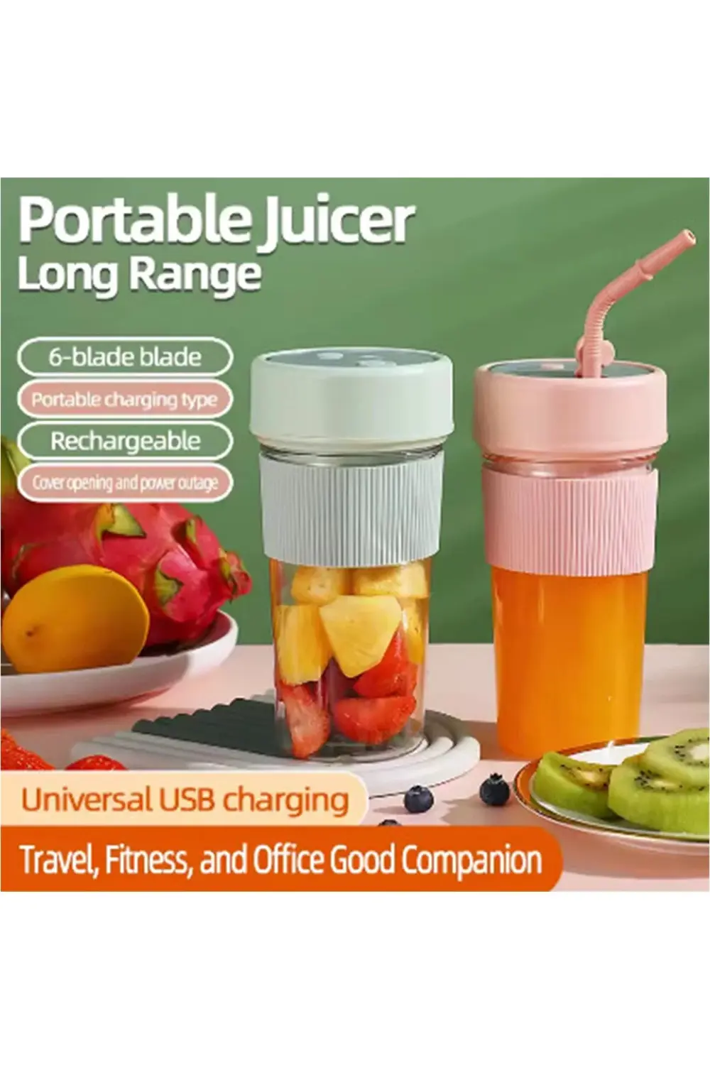 Mini Taşınabilir Mikser 350 Ml Smoothie Makinesi Meyve Sıkacağı Ş