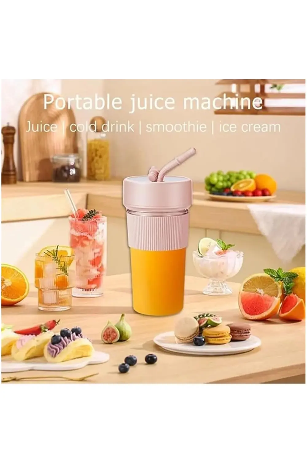 Mini Taşınabilir Mikser 350 Ml Smoothie Makinesi Meyve Sıkacağı Ş