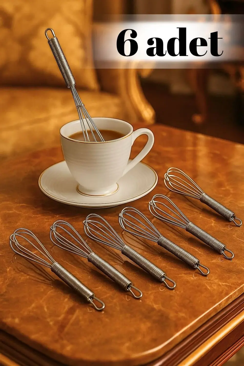 Mini Tel Çırpıcı 6’lı Set – Paslanmaz Çelik, Pratik ve Kompakt Ta