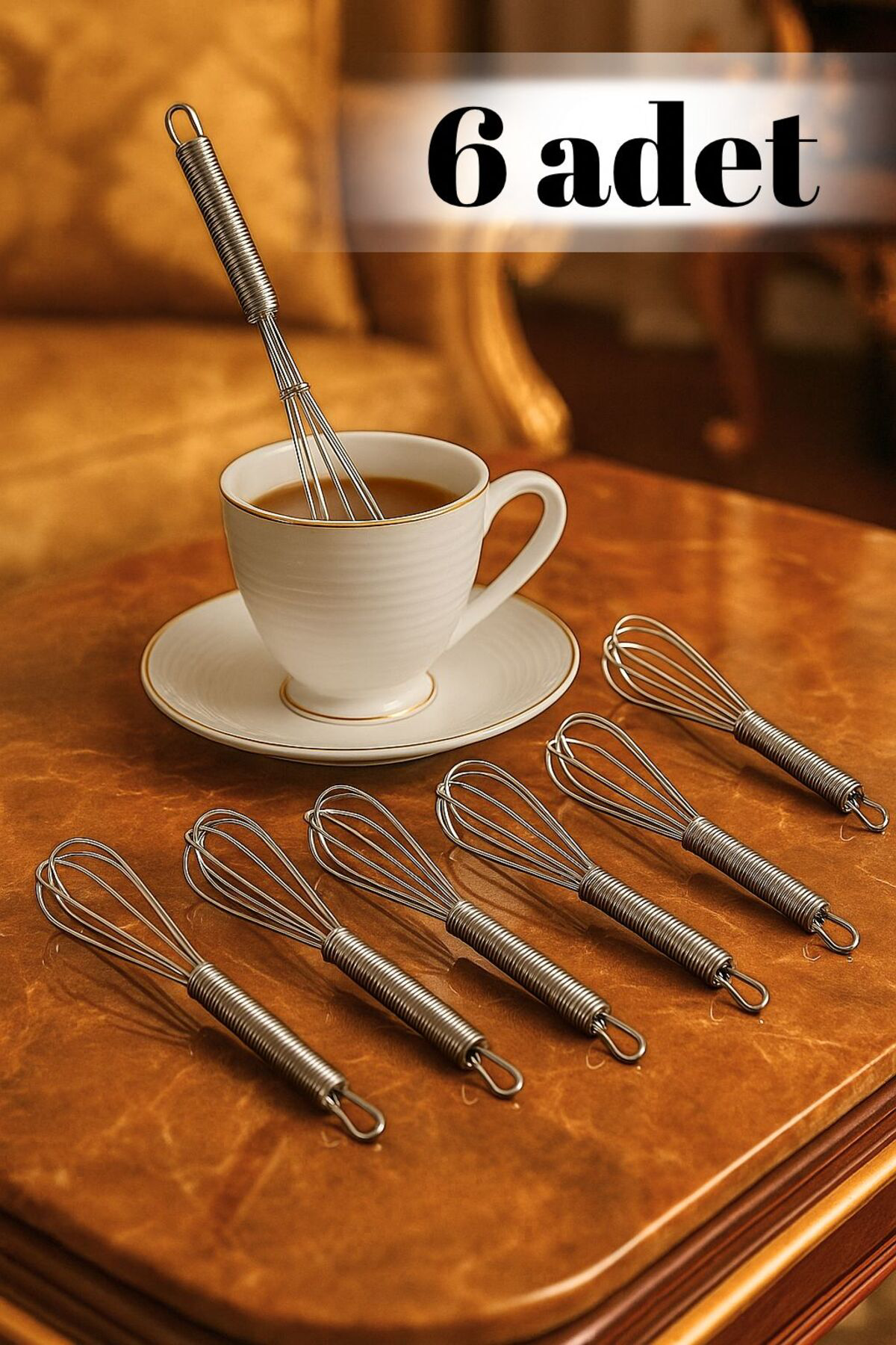 Mini Tel Çırpıcı 6’lı Set – Paslanmaz Çelik, Pratik ve Kompakt Ta