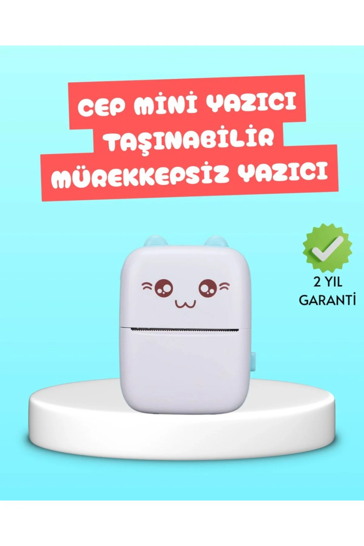 Mini Termal Yazıcı Kablosuz Taşınabilir Bluetooth Bağlantılı 200 