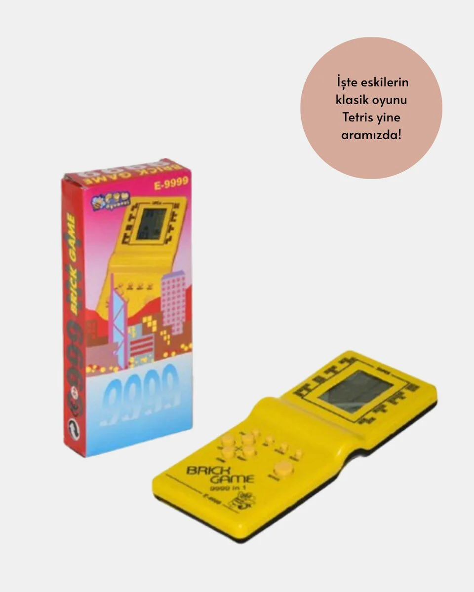 Mini Tetris El Aterisi – Taşınabilir Retro Oyun Konsolu, Pil ile Çalışan Klasik Model