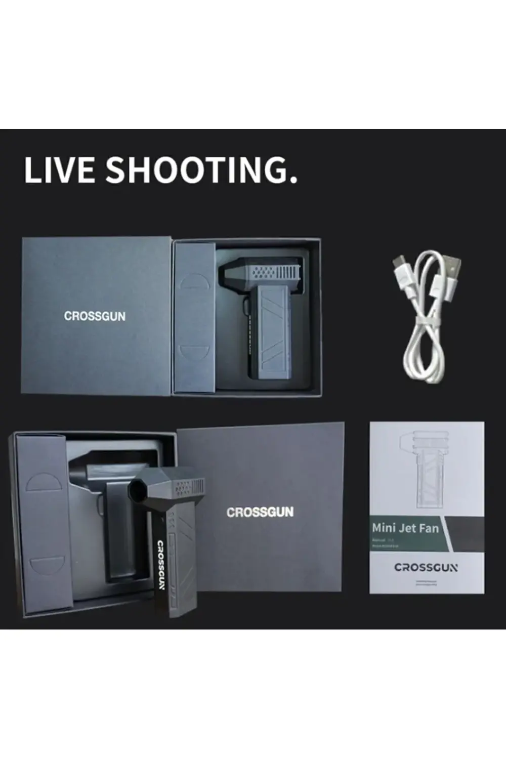 Mini Turbo Jet Fan (PLASTİK GÖVDE) , Mangal Üfleme, Araç Içi Temi