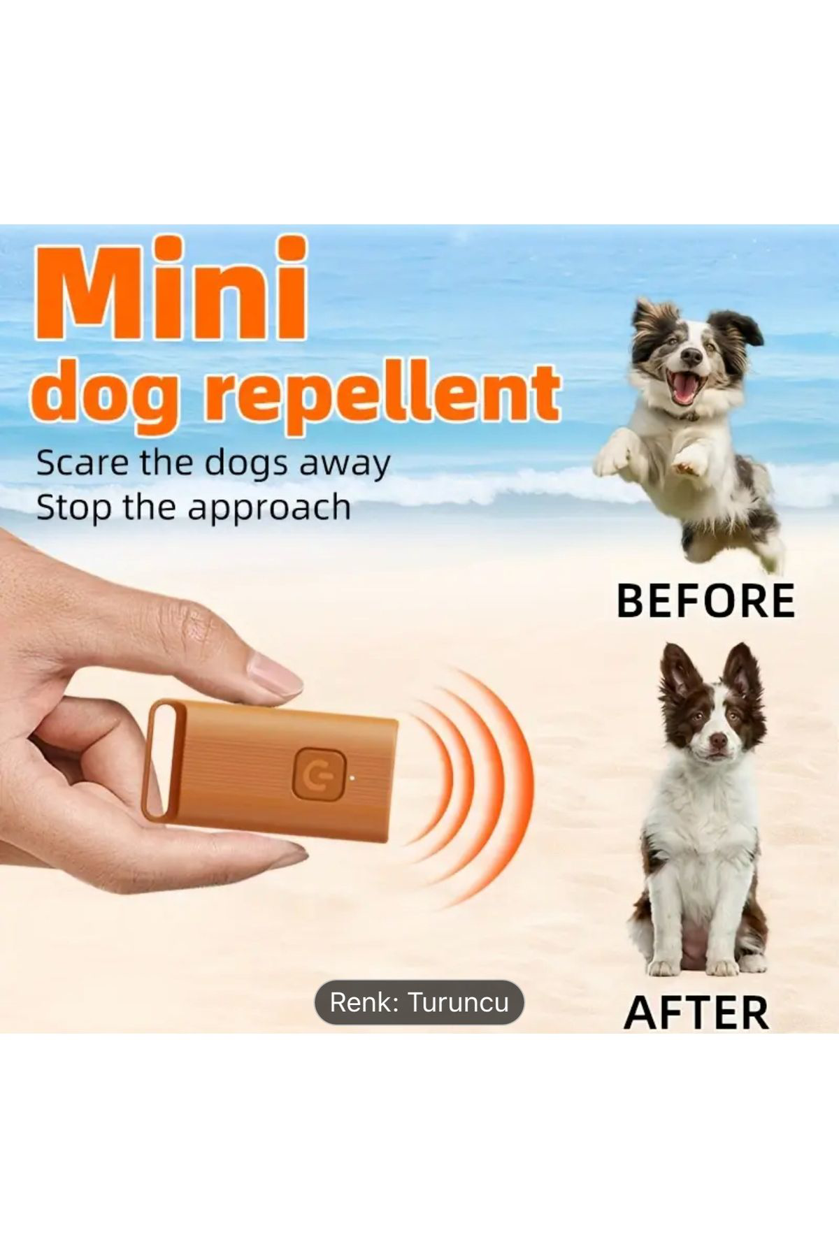 Ekvet Mini Ultrasonik Köpek Kovucu, Şarj Edilebilir, Usb Şarjı İle, Mav