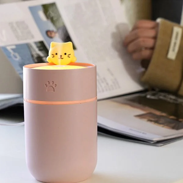Mini USB Sessiz Hava Nemlendiricisi Isıtma Özellikli Kedi Tasarım