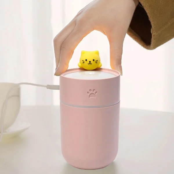 Mini USB Sessiz Hava Nemlendiricisi Isıtma Özellikli Kedi Tasarım