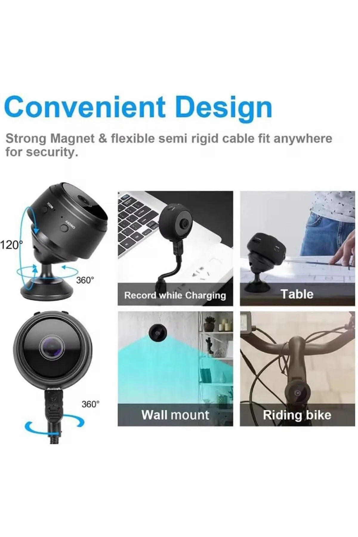 Mini Wifi Camera 1080 Gece Görüşlü Hareket Sensörlü Kablosuz Bebe