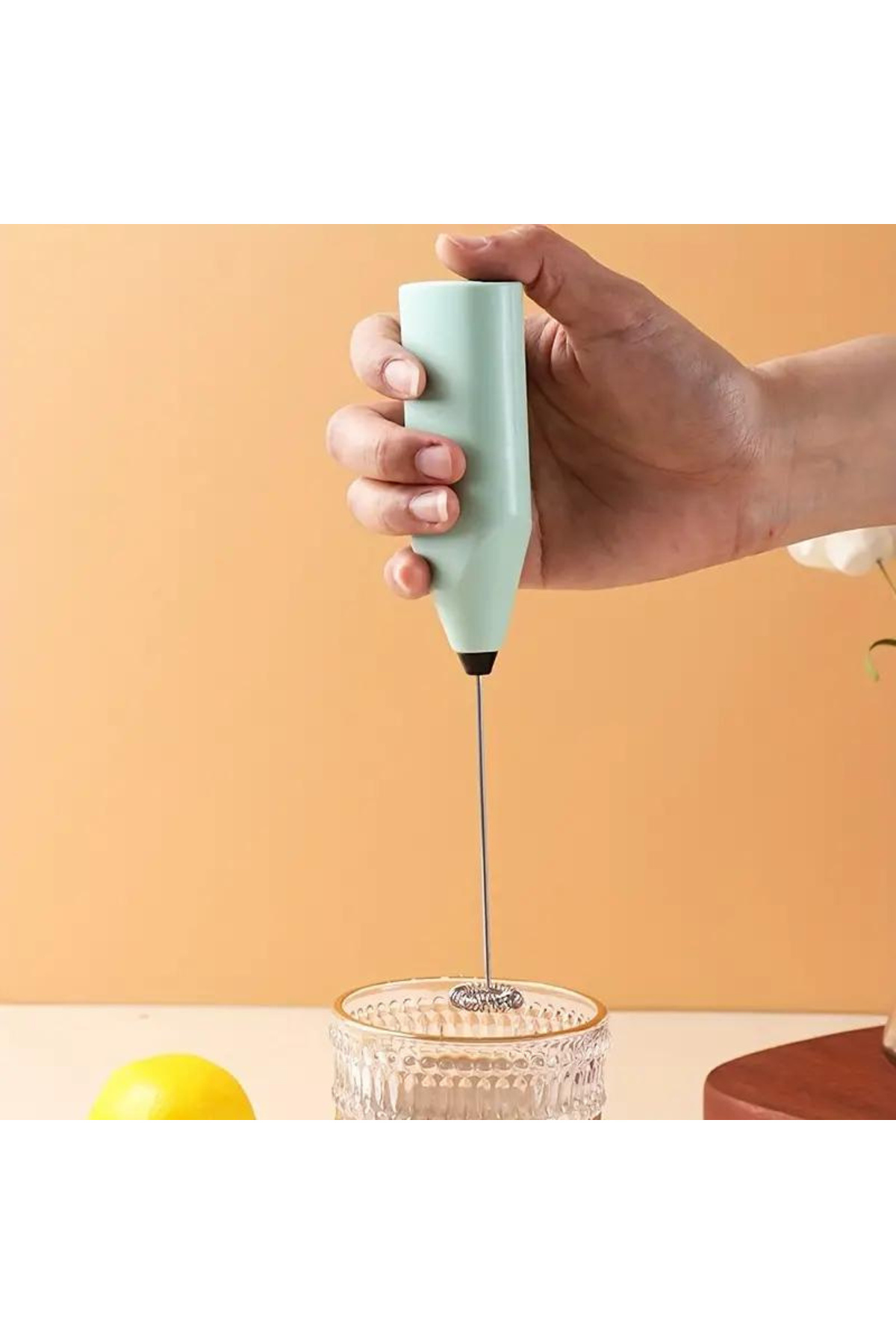 Mini Yumurta Karıştırıcı Süt Köpürtücü El Mikseri Pilli Kahve Çır