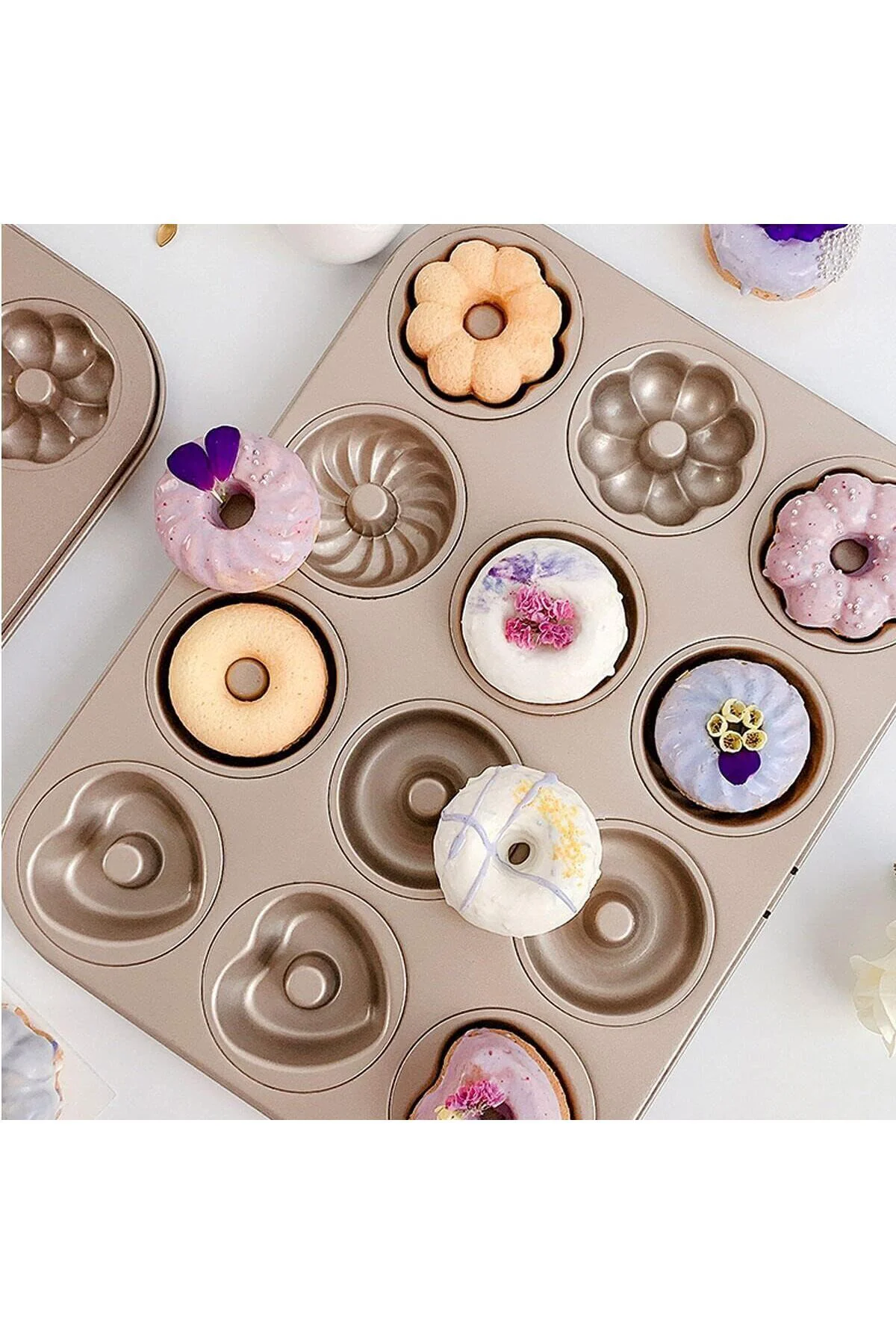 mini yuvarlak kek kalıbı, 7 cm, donut, muffin, brownies, pasta iç