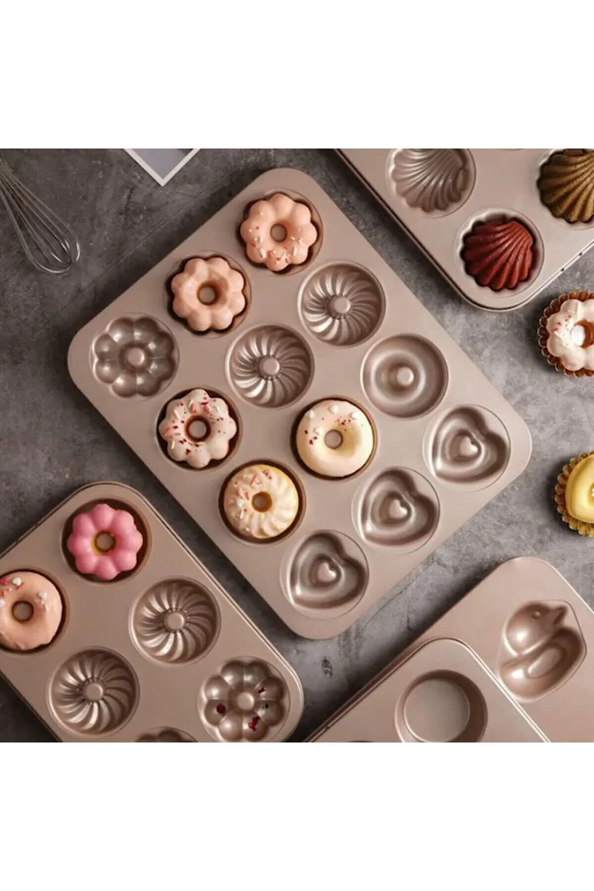 mini yuvarlak kek kalıbı, 7 cm, donut, muffin, brownies, pasta iç