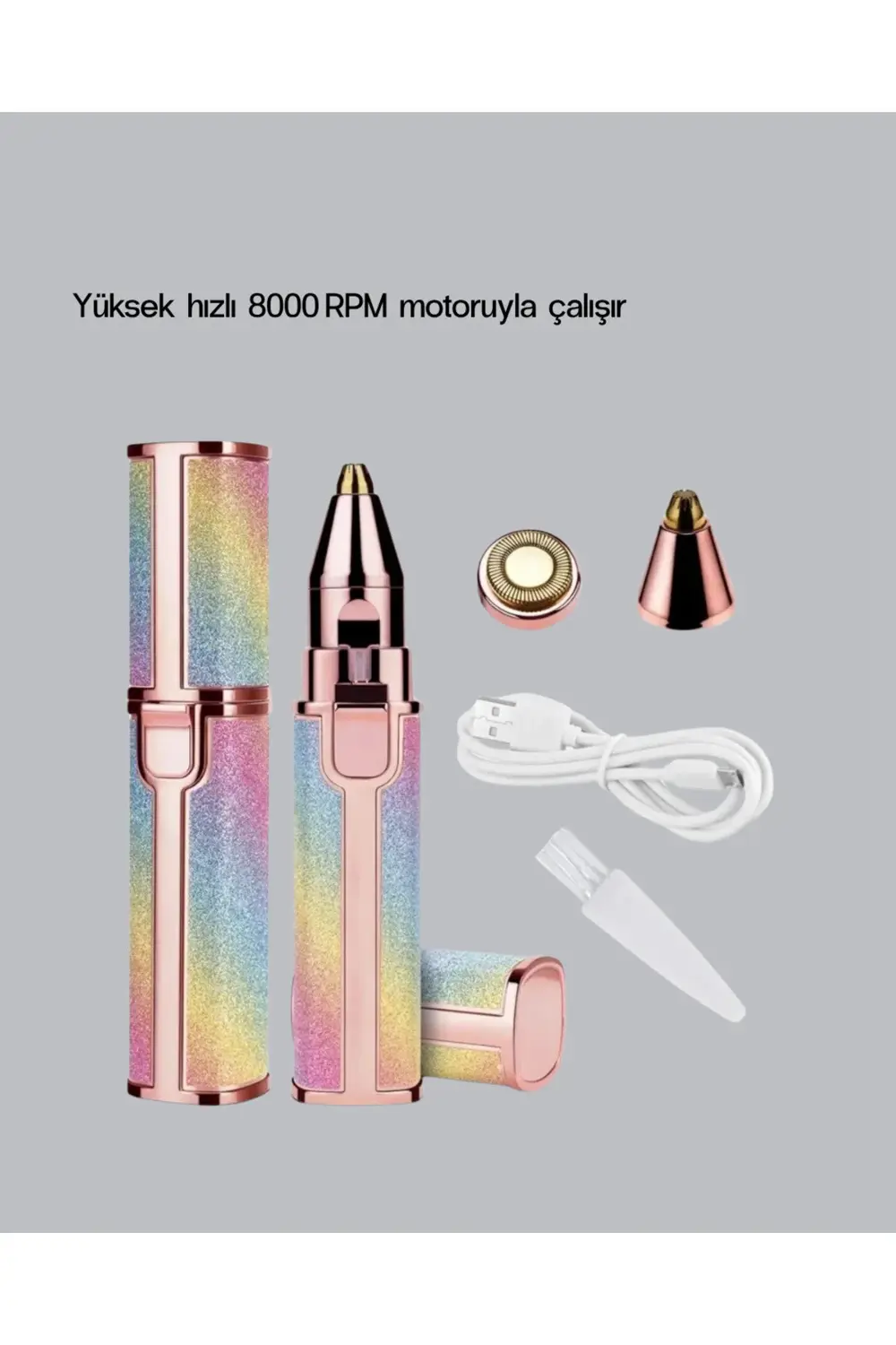 Mini Yüz ve Kaş Epilatörü – 8000 RPM Güçlü Motor ve Paslanmaz Çel