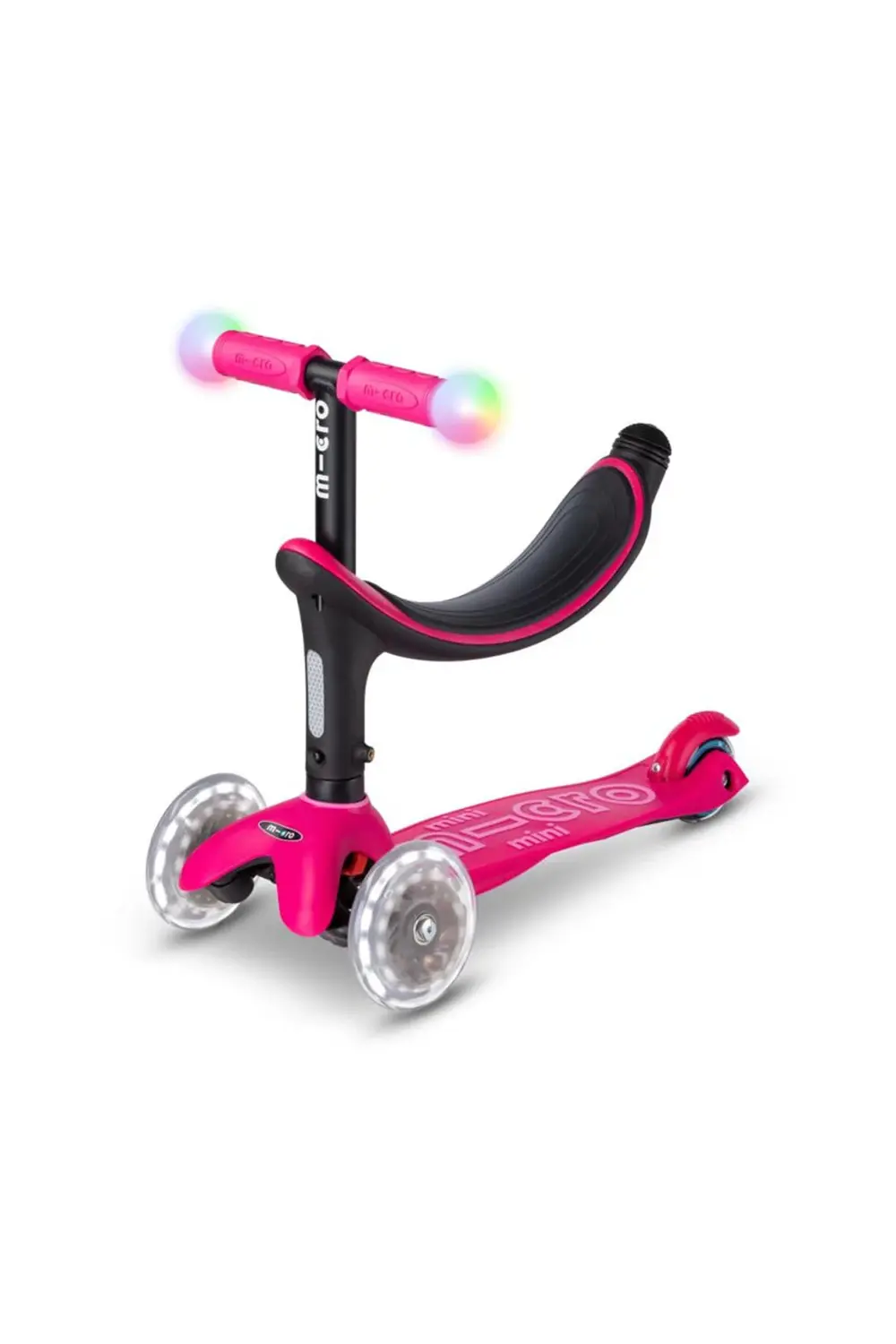 Mini2Grow Deluxe Magic LED Pink 3 Tekerlekli Scooter