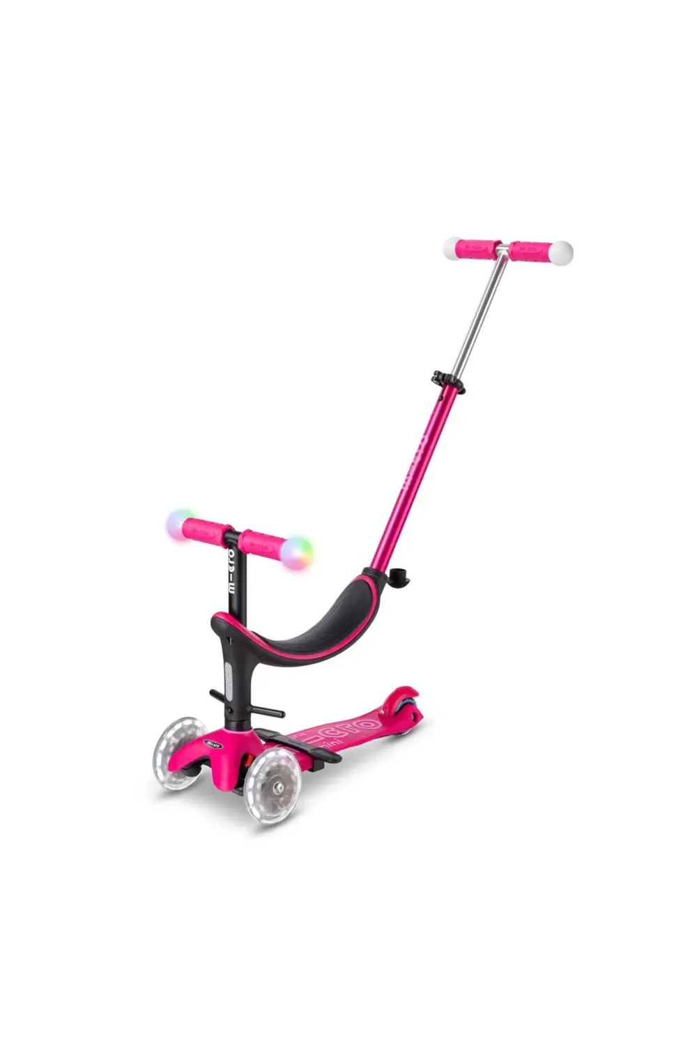 Mini2Grow Deluxe Magic LED Pink 3 Tekerlekli Scooter