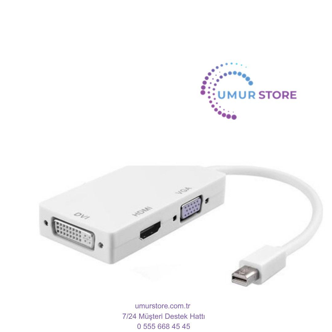Herz Minidisplayport To Dvi Vga Hdmi Dönüştürücü Thunterbold Herz Minidisplayport To Dvi Vga Hdmi Dönüştürücü Thunterbold