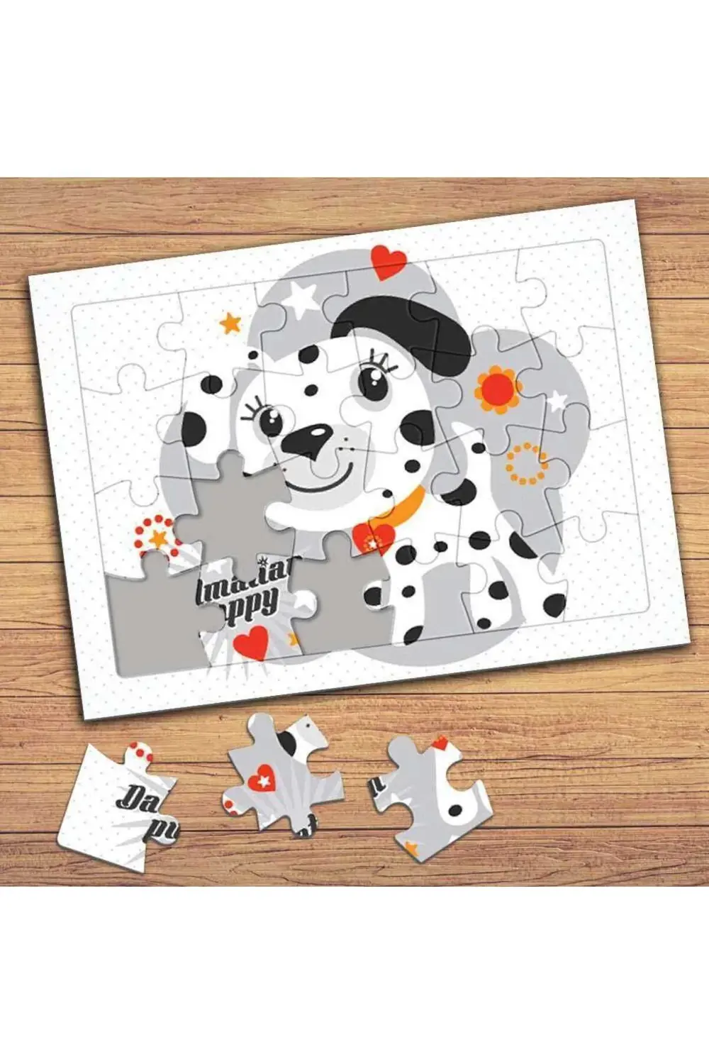 Minik Dalmaçyalı Köpek Çocuklara Özel Puzzle Yapboz Tablo-41474