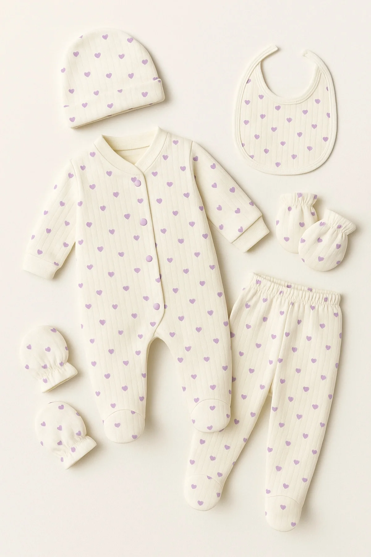 Minik Kalpler Sevimli Yenidoğan 5 Parça Hastane Çıkışı Seti - Yum