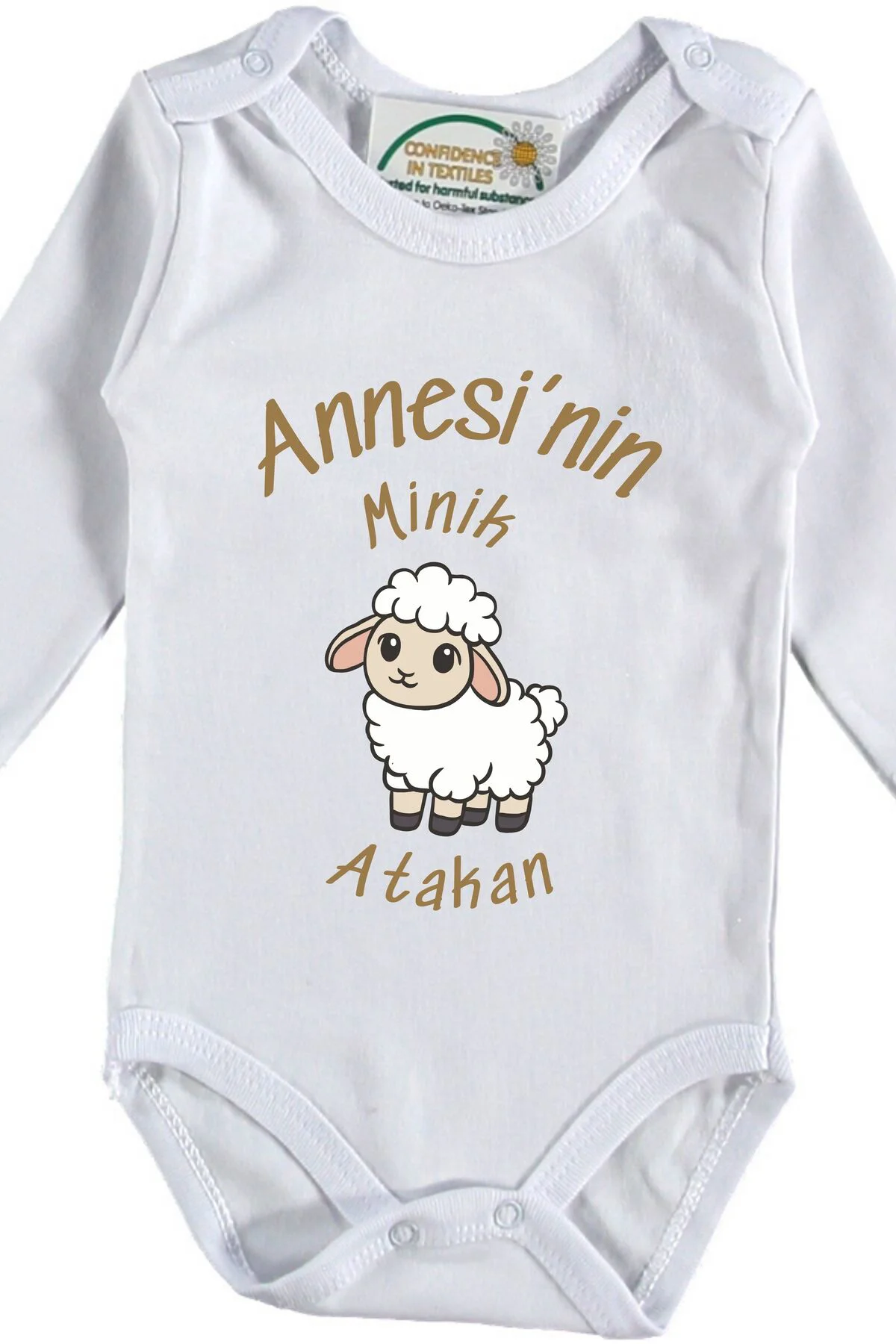 Minik Kuzusu Yazılı Kişiye Özel Bebek Zıbın