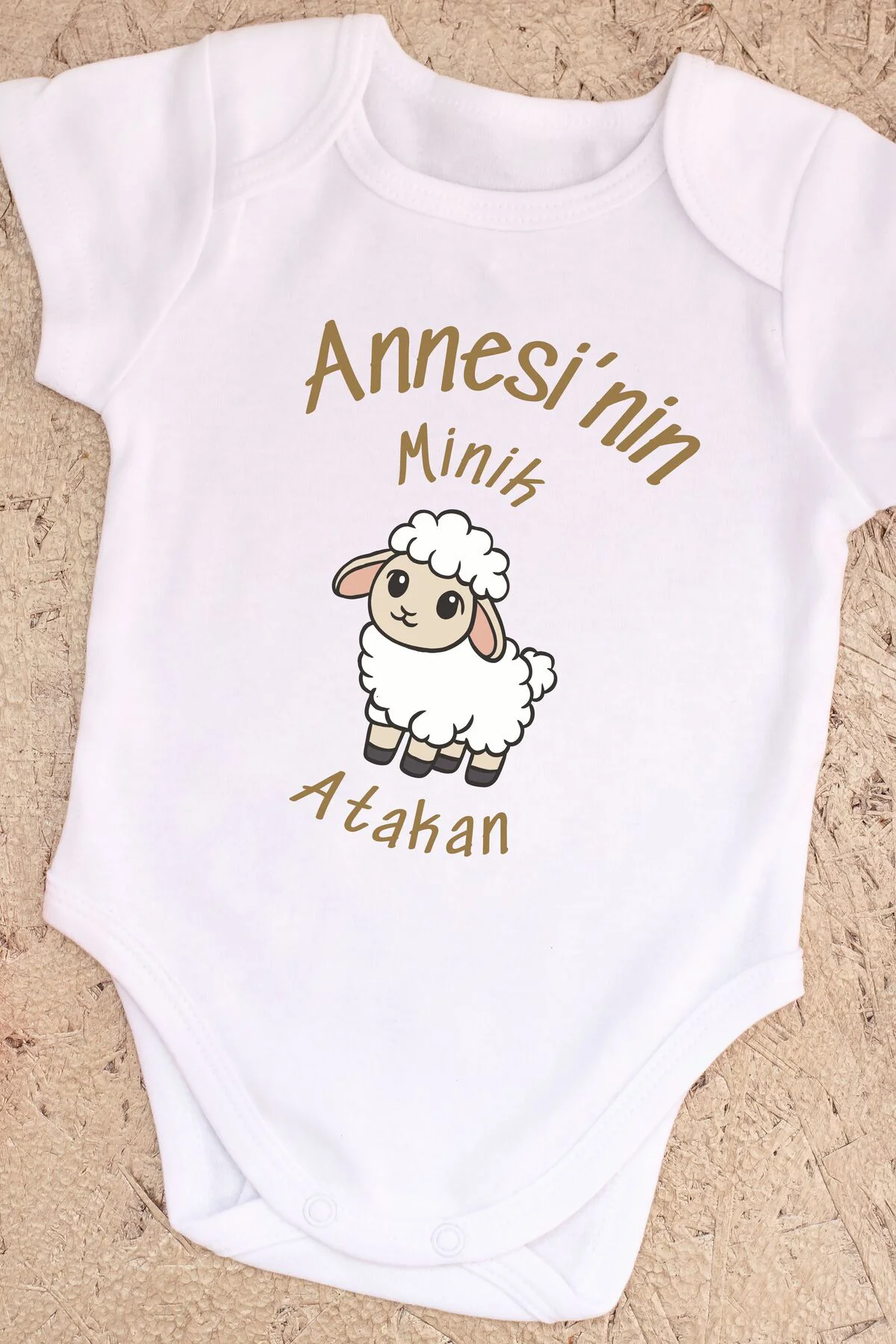 Minik Kuzusu Yazılı Kişiye Özel Bebek Zıbın